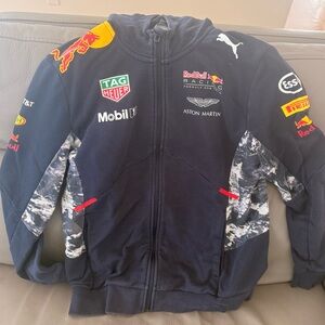 Red Bull Puma F1 Formula 1 Full Zip Hoodie Sweatshirt Authentic Mens L Large